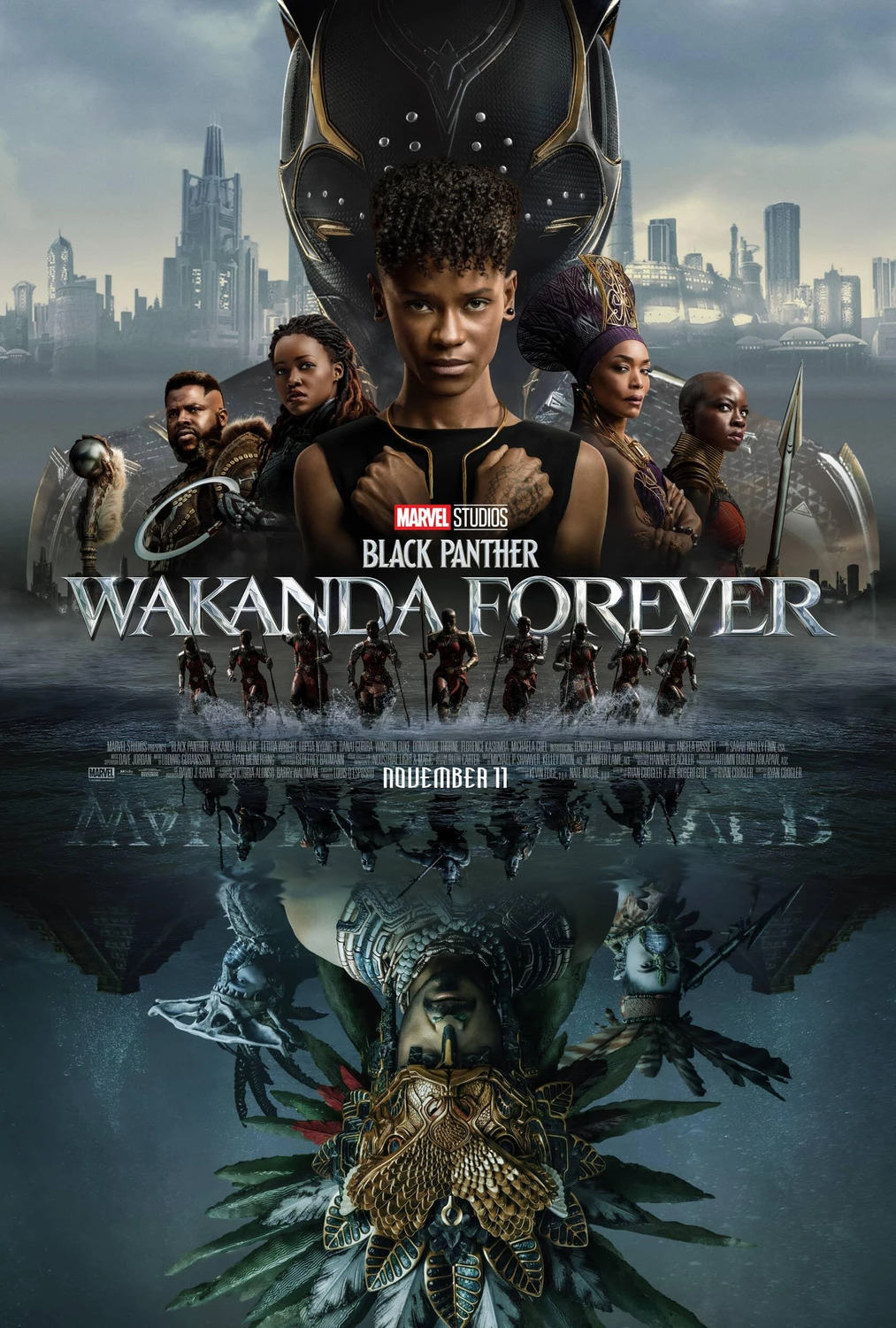 Poster for the movie Black Panther: Wakanda Forever, directed by Ryan Coogler, screenplay by Ryan Coogler and Joe Robert Cole